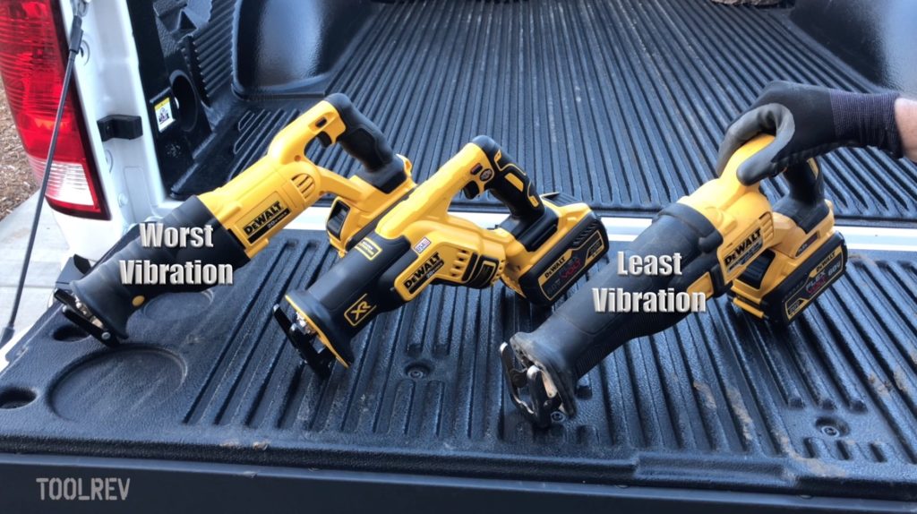 Three DeWalt cordless reciprocating saws