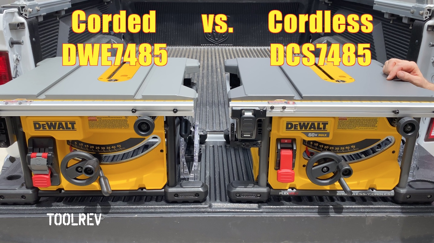 DeWalt Compact Table Saw Corded vs. Cordless ToolRev
