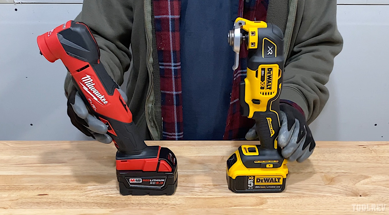 Milwaukee M18 2836 vs DeWalt 20V DCS356 Multitool ToolRev
