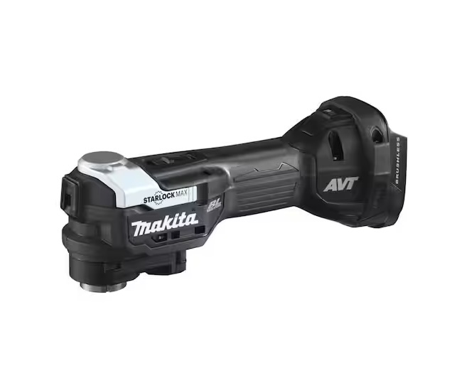 Makita XMT04ZB 18V StarlockMax Multi-Tool in black color against a white background.
