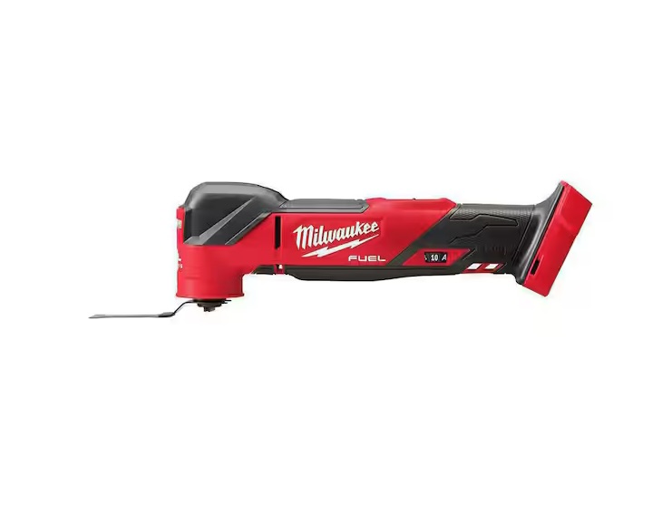 Milwaukee M18 FUEL 18V 2836-20 Multi-Tool in red and ball color against a white background.