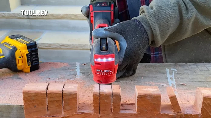 Milwaukee FUEL multi-tool 2836 cutting wood.
