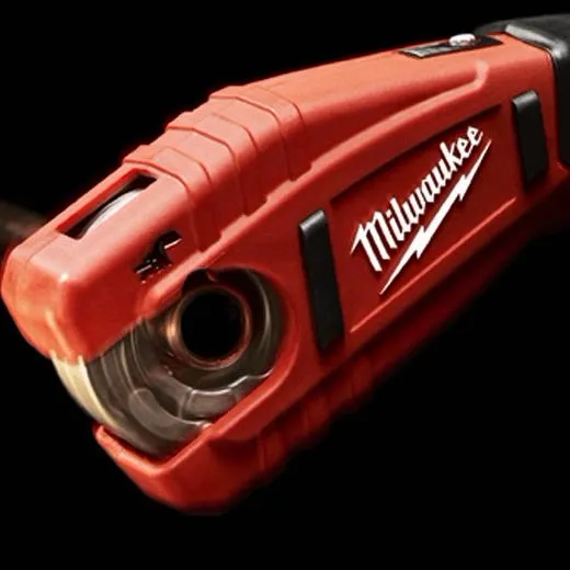 Milwaukee m12 copper cutter tool cutting copper pipe.