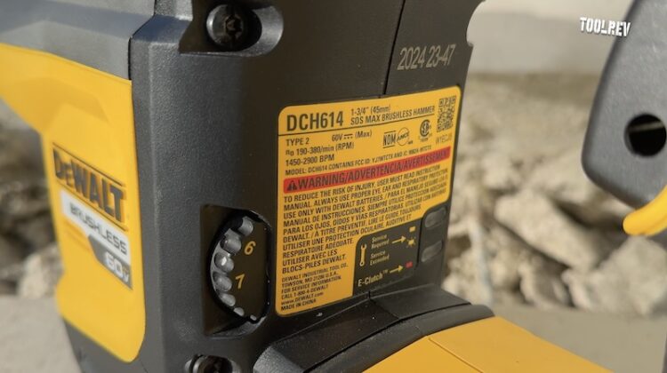 DeWalt DCH614 Rotary Hammer Spec Label