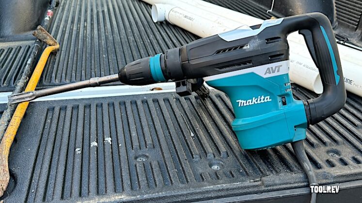 Rotary hammer left-side view
