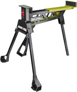 Rockwell Jawhorse, RK9003, work stand, green and black, against white background.