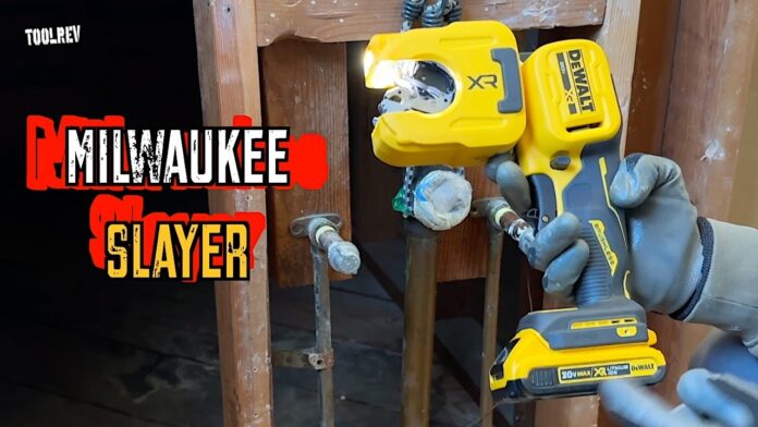 Video Thumbnail: DeWalt 20V Copper Tubing Cutter - 2-Sec Cuts DeWalt DCE154 Copper Tubing Cutter in Yellow and Black