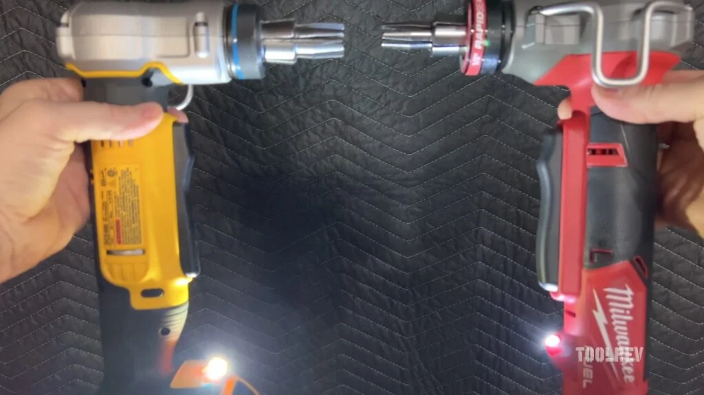 DeWalt DCE400’s super bright LED work light shining on a dark surface DeWalt DCE400’s super bright LED work light shining on a dark surface