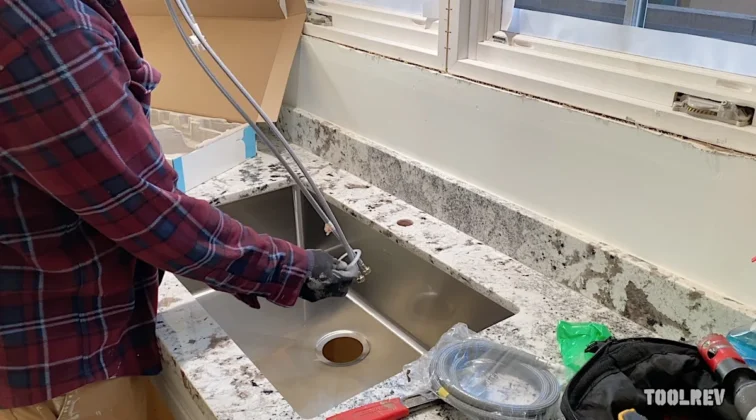 Kitchen faucet installation